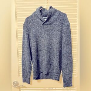 American Eagle Blue V-Neck Sweater with Textured Knit